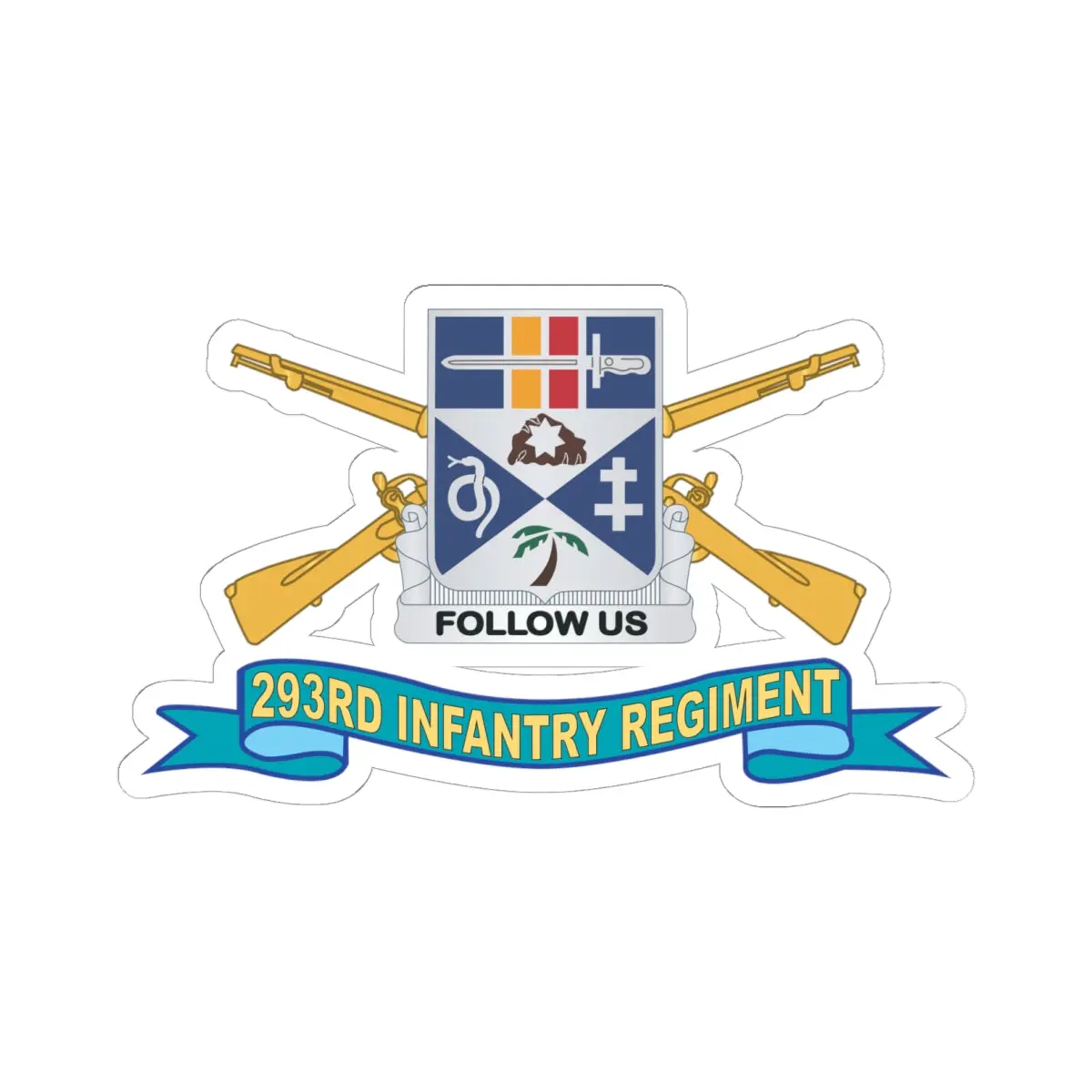 Kiss-Cut Stickers - Army - 293Rd Infantry Regiment - Dui W Br - Ribbon X 300 1