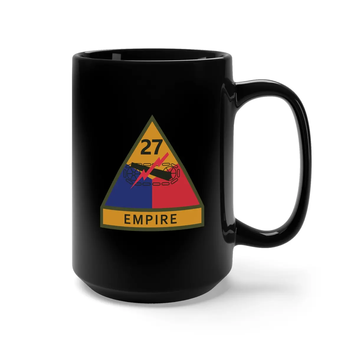 Black Mug 15Oz - Ssi - 27Th Armored Division W Name Tape X 300 2