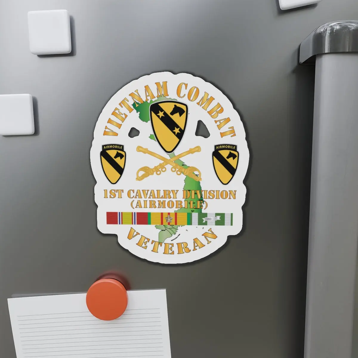 Die-Cut Magnets -Ssi - Army - Vietnam Combat Veteran W 1St Cav Dui X 300 1