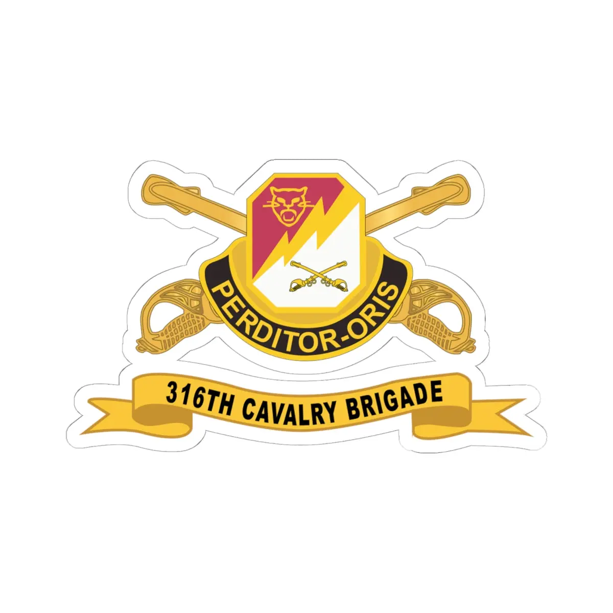 Kiss-Cut Stickers - Army  - 316Th Cavalry Brigade - Dui W Br - Ribbon 1