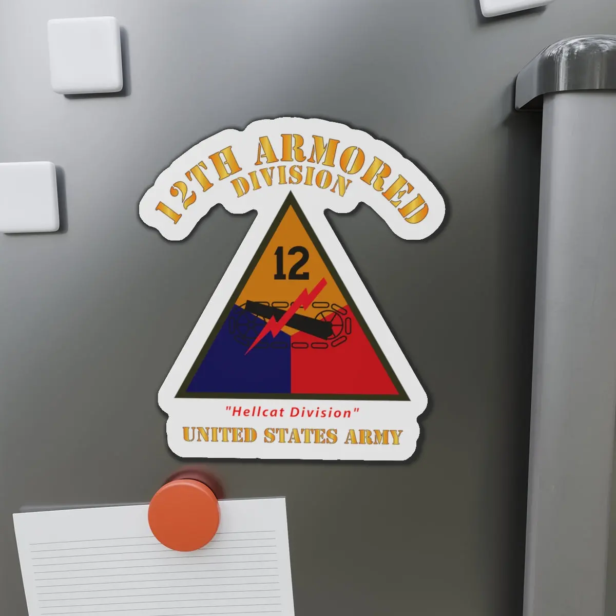 Die-Cut Magnets - Army - Ssi - 12Th Armored Division - Hellcat Division - Us Army X 300 1