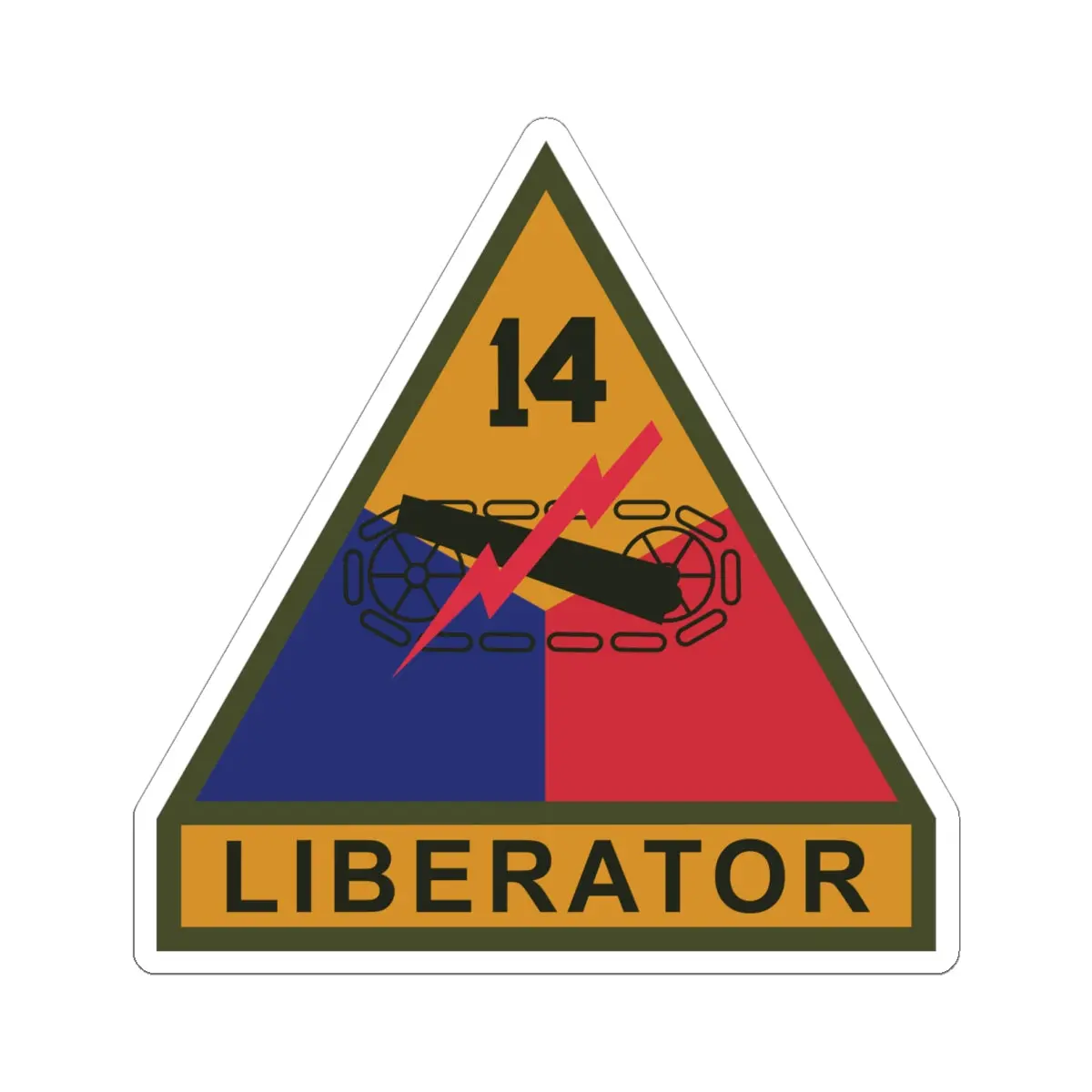 Kiss-Cut Stickers - Ssi - 14Th Armored Division W Name Tape X 300 1
