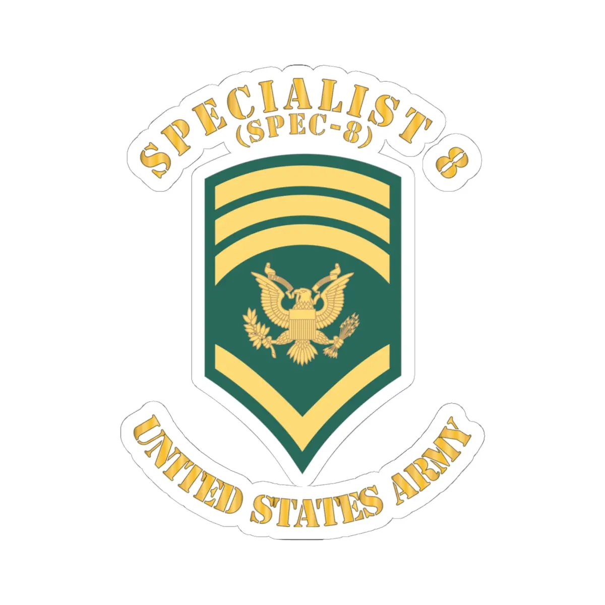 Kiss-Cut Stickers - Army - Enlisted - Spec 9 - Specialist 9  - Std - Combat Veteran X 300 1