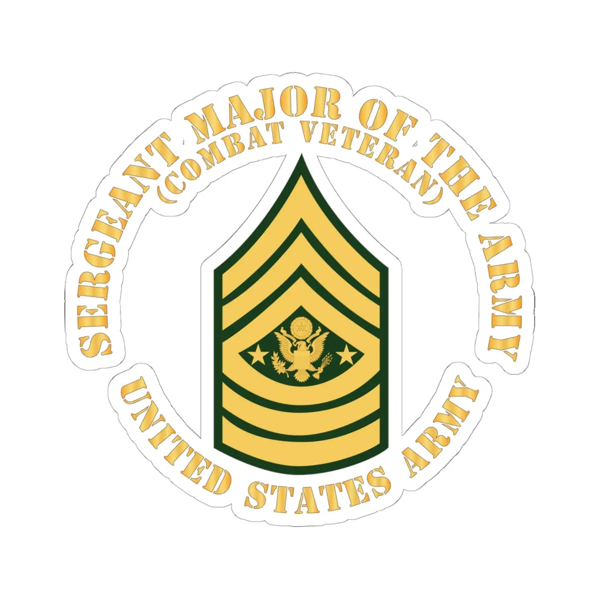 Kiss-Cut Stickers - Army - Sergeant Major Of The Army - Sma - Combat Veteran - Flat X 300 1