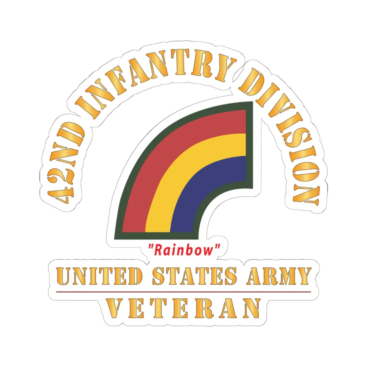 Kiss-Cut Stickers - Army - Ssi - 42Nd Infantry Division - Rainbow - Us Army Veteran X 300 1