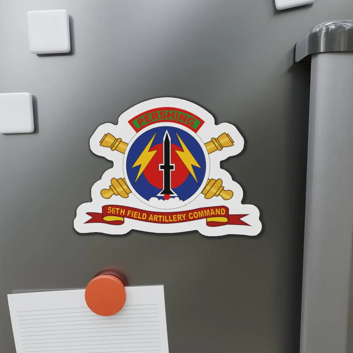 Die-Cut Magnets - Army - 56Th Field Artillery Command - Ssi W Br - Ribbon 1