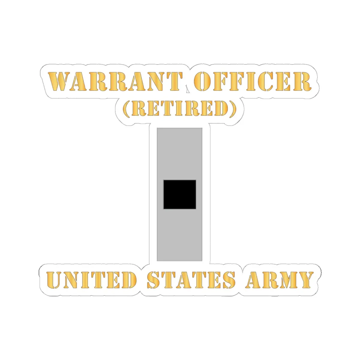 Kiss-Cut Stickers - Army - Warrant Officer - W01 - Retired - Flat X 300 1