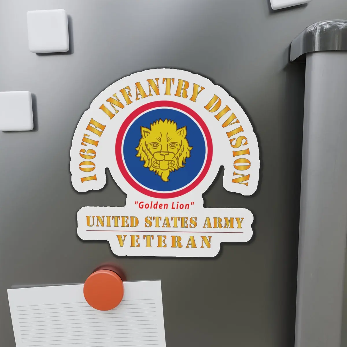 Die-Cut Magnets - Army - Ssi - 106Th Infantry Division - Golden Lion - Us Army Veteran X 300 1