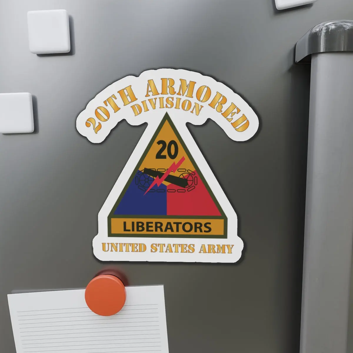 Die-Cut Magnets - Army - Ssi - 20Th Armored Division W Name Tape - Liberators - Us Army X 300 1