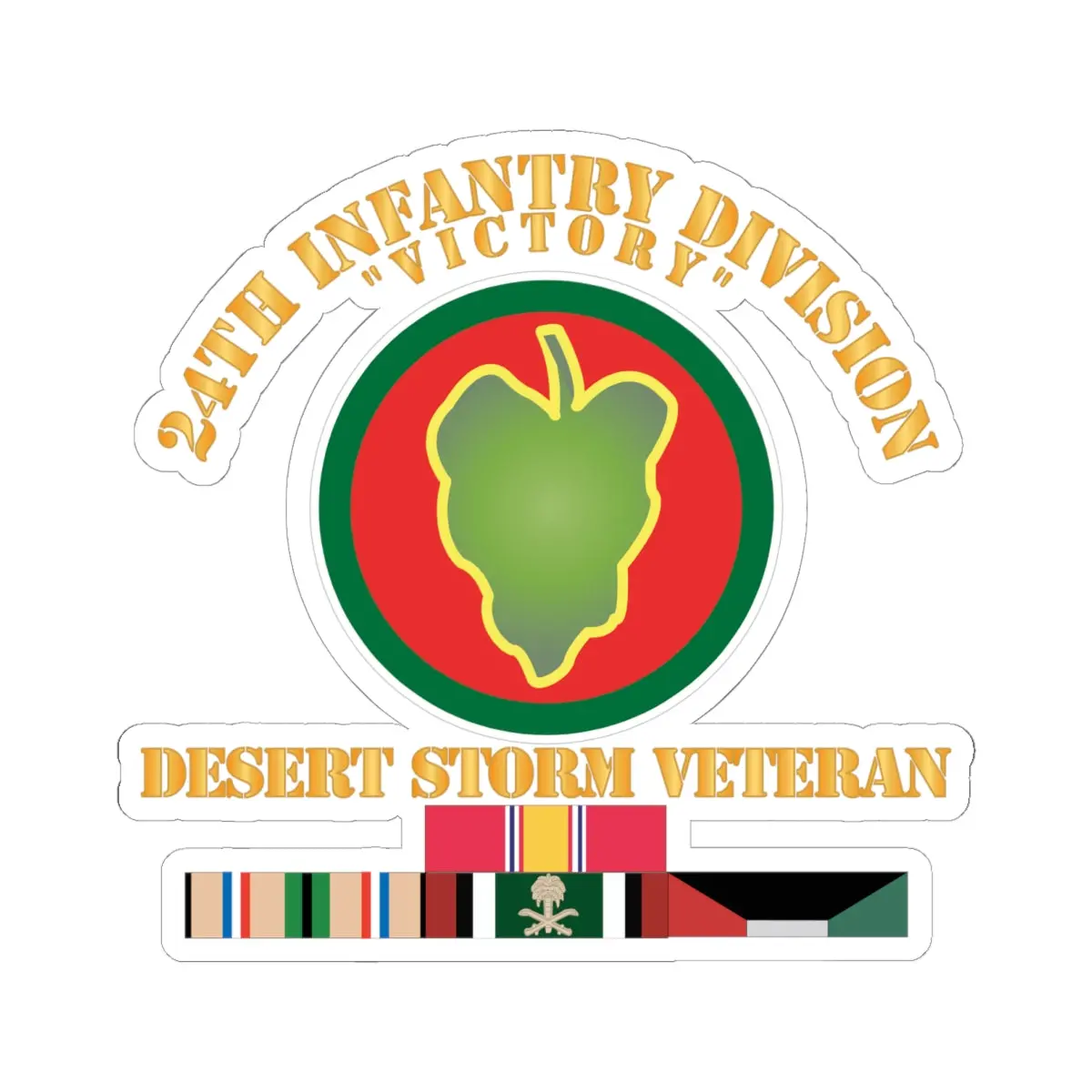 Kiss-Cut Stickers - Army - 24Th Infantry Division - Desert Storm Veteran 1