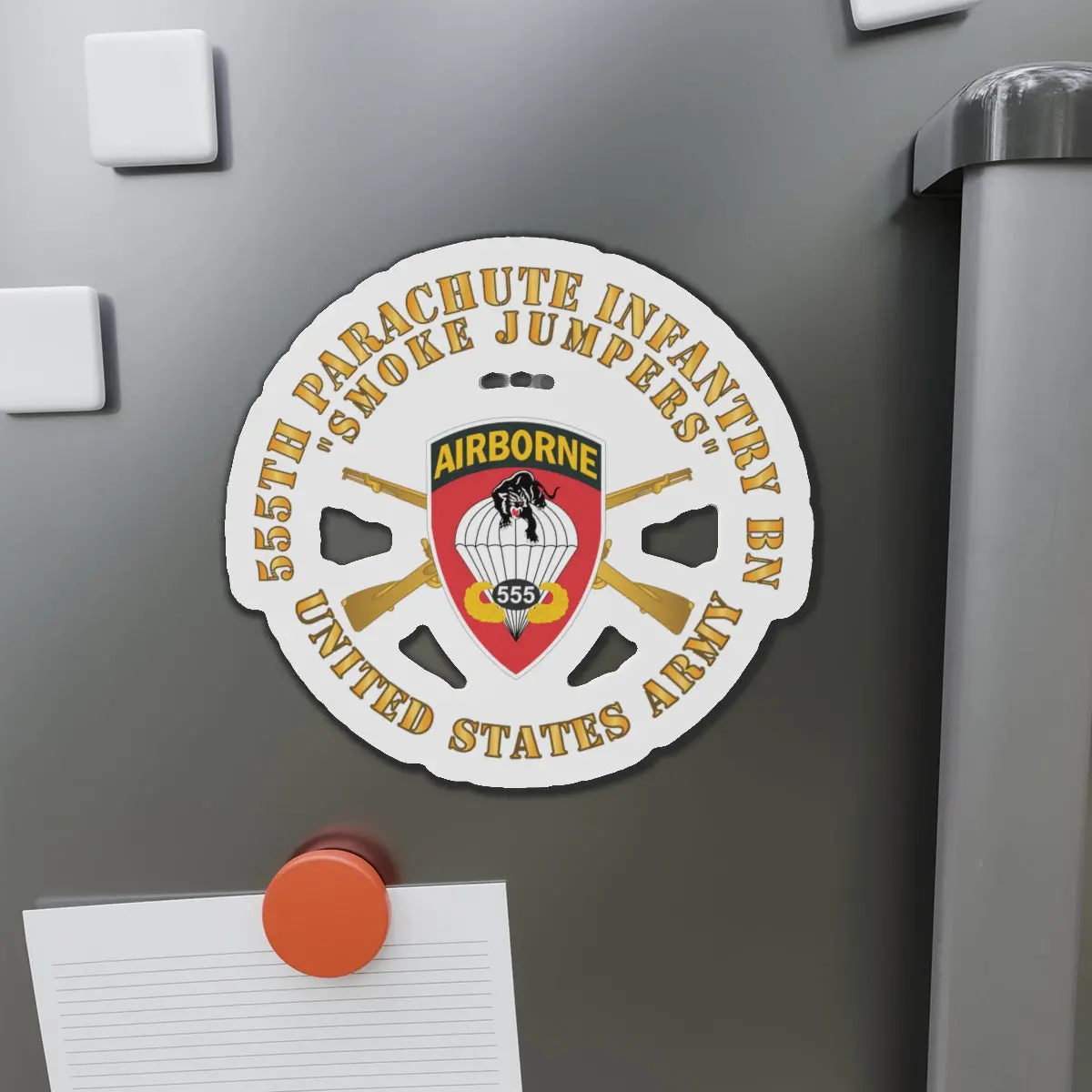 Die-Cut Magnets - 555Th Infantry Parachute Bn Ssi - Smoke Jumpers W Br X 300 1