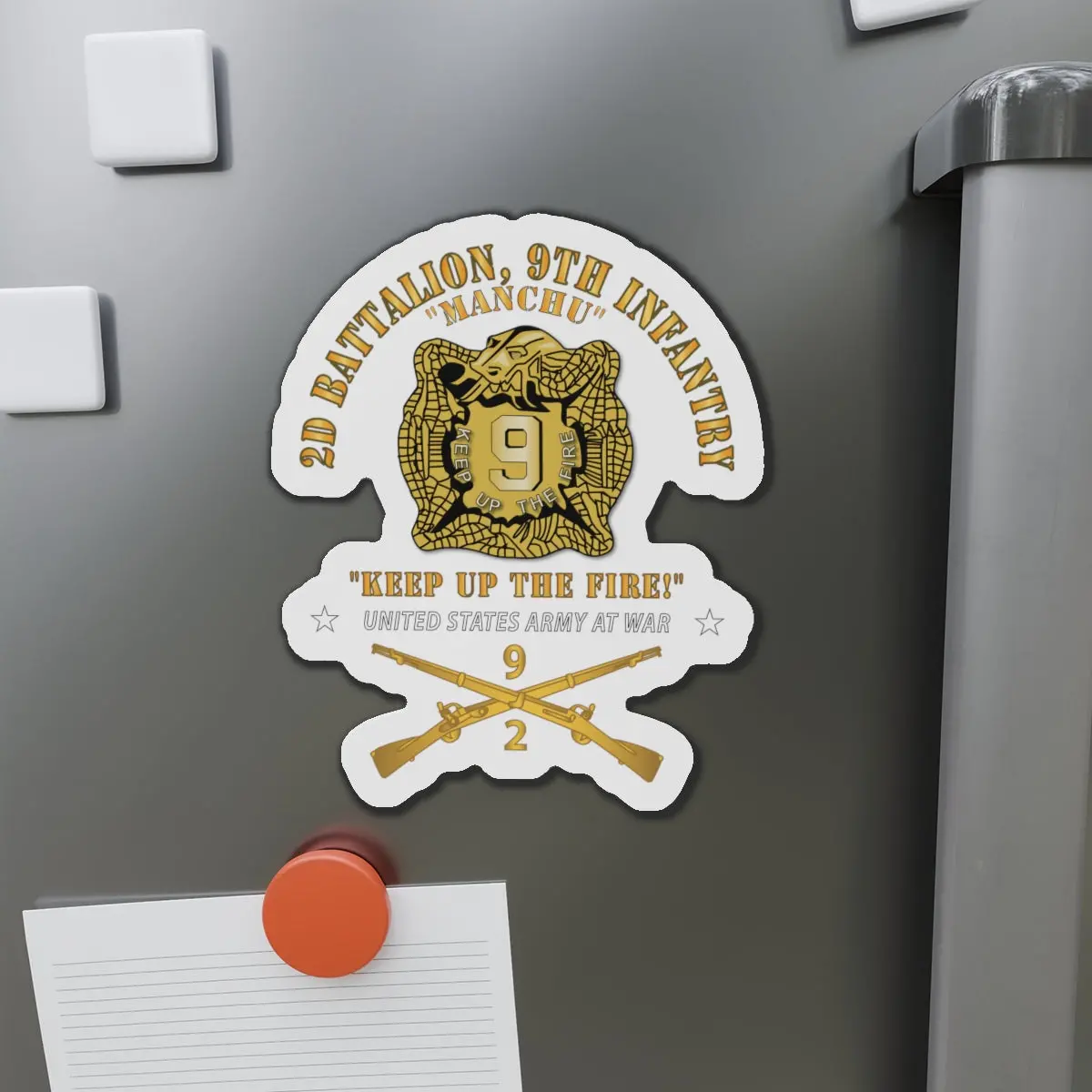 Die-Cut Magnets - Army - 2Nd Bn 9Th Infantry Regiment - Army At War W In Branch 1