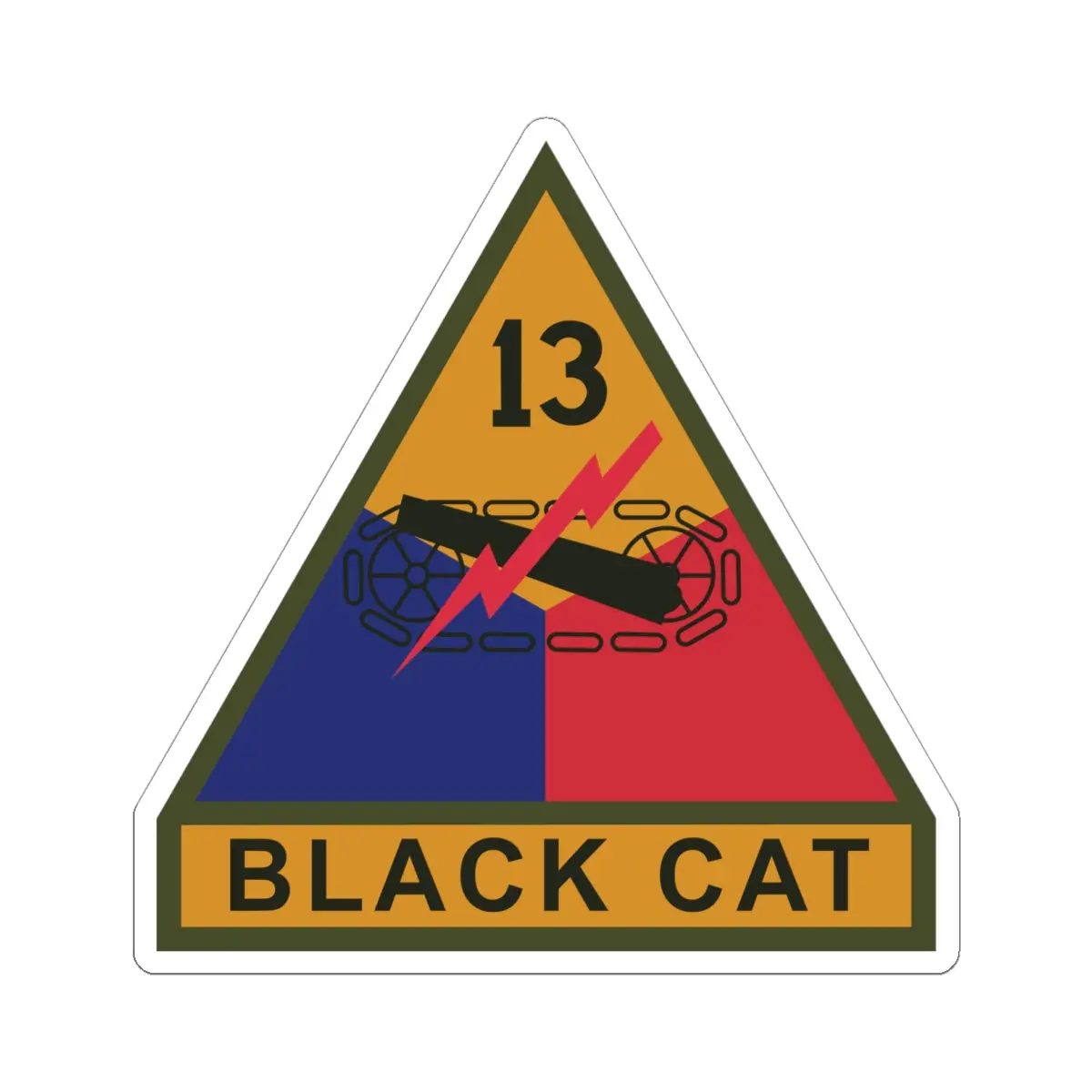Kiss-Cut Stickers - Ssi - 13Th Armored Division W Name Tape X 300 1