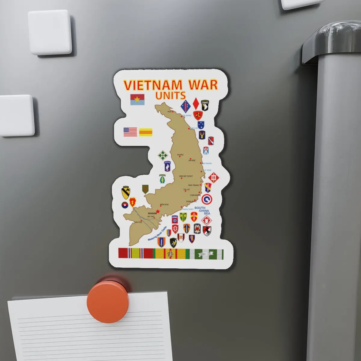 Die-Cut Magnets - Map - Vietnam Units - 3 Wo Ds 1