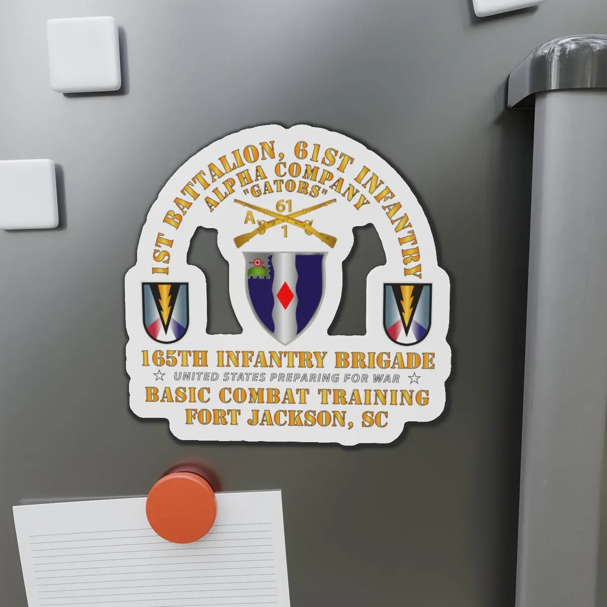 Die-Cut Magnets - Army -  A Co 1St Bn 61St Infantry (Bct) - 165Th Inf Bde Ft Jackson Sc 1