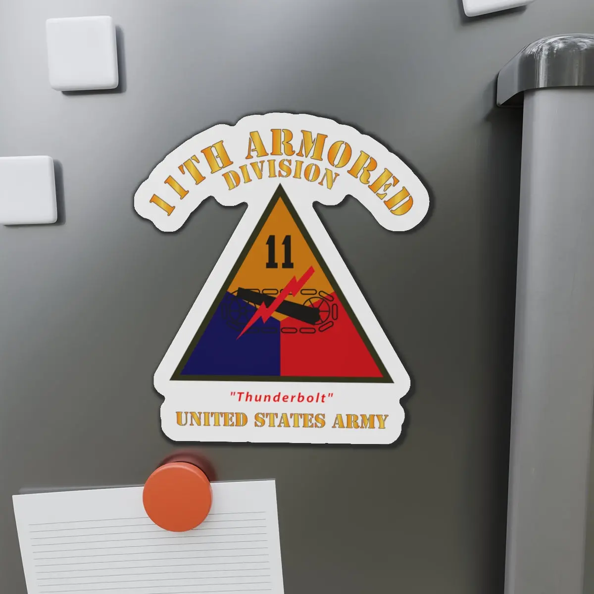 Die-Cut Magnets - Army - Ssi - 11Th Armored Division - Thunderbolt - Us Army X 300 1