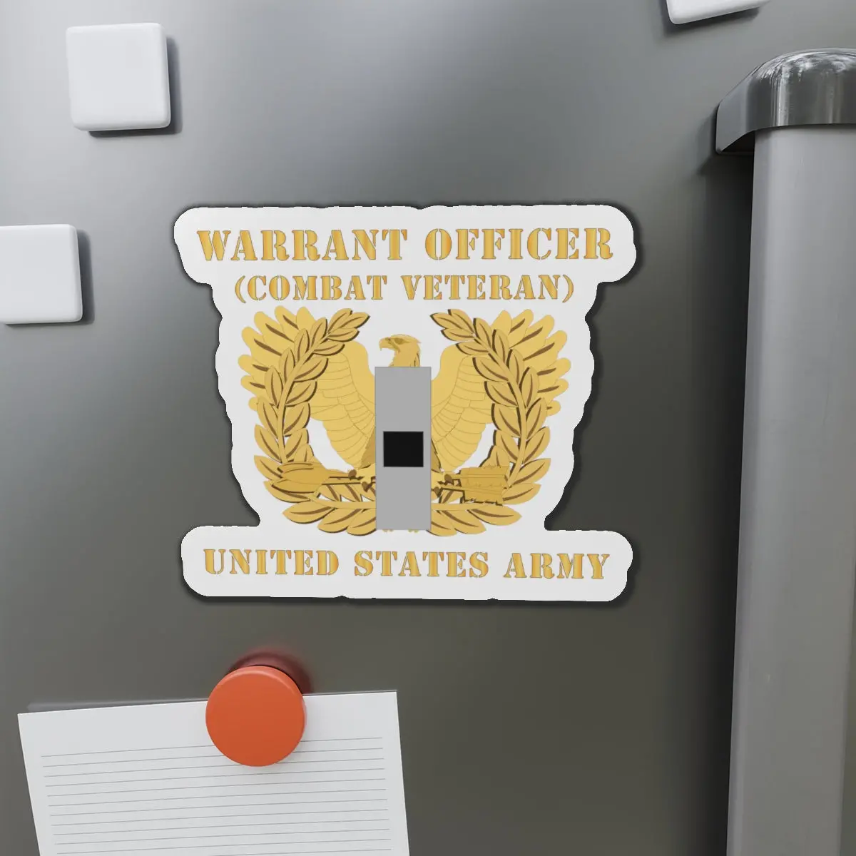 Die-Cut Magnets -Ssi -Army - Warrant Officer - W01 - Combat Veteran - Flat - Eagle And Bar X 300 1