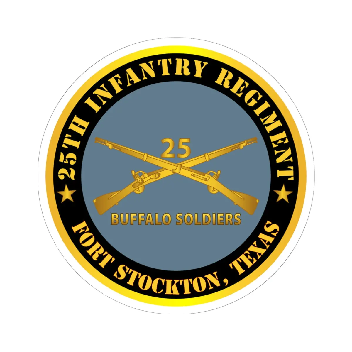 Kiss-Cut Stickers - Army - 25Th Infantry Regiment - Fort Stockton, Tx - Buffalo Soldiers W Inf Branch X 300 1