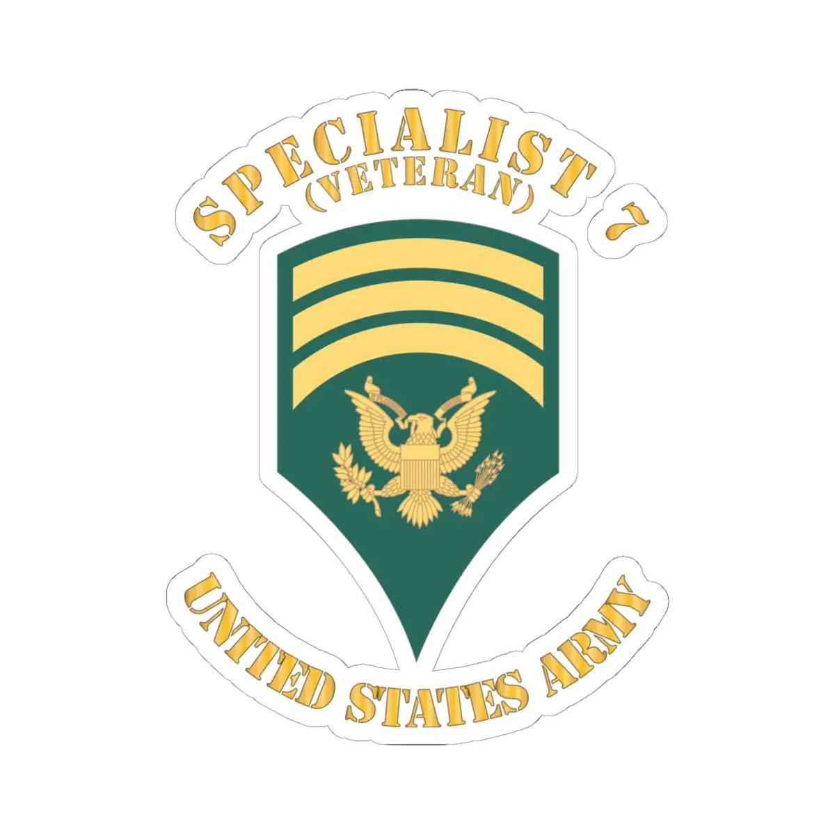 Kiss-Cut Stickers - Army - Enlisted - Spec 7 - Specialist 7  - Std Wo Txt X 300 1