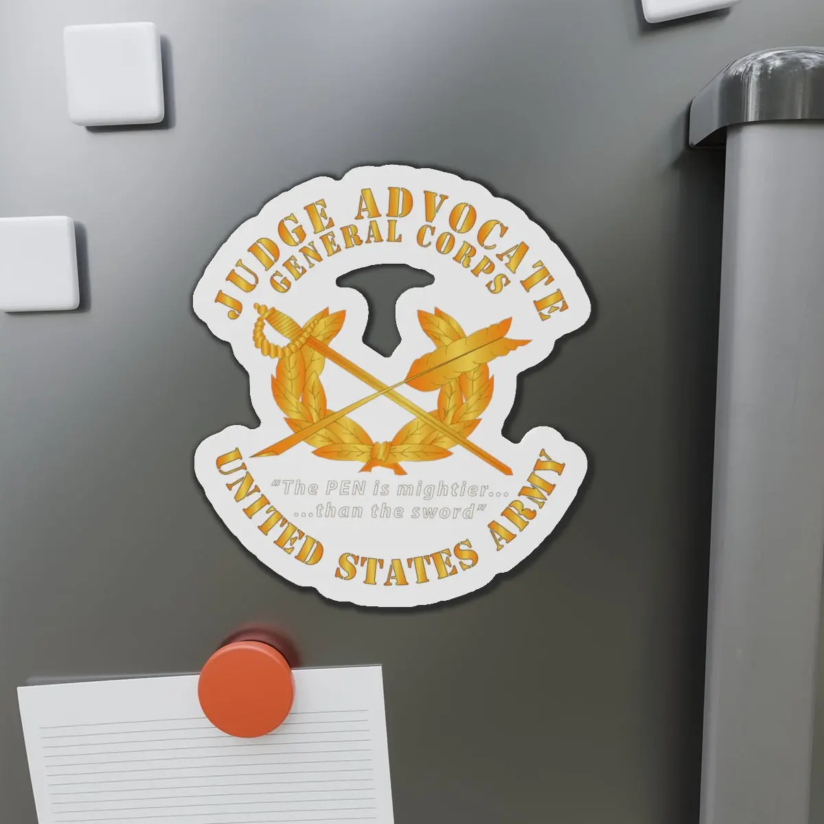Die-Cut Magnets - Judge Advocate General Corps - Pen Is Mighter X 300 1