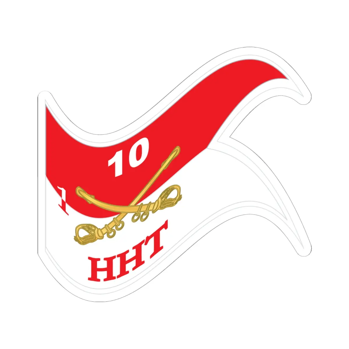 Kiss-Cut Stickers - Army - Hht -  1St Squadron - 10Th Cavalry Guidon - Waving X 300 1
