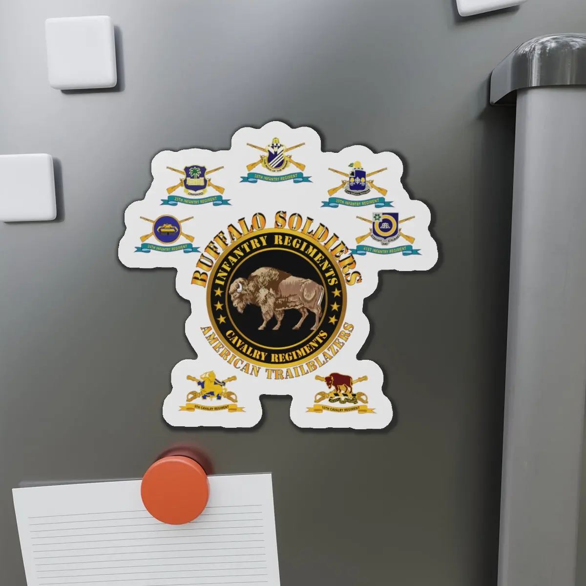 Die-Cut Magnets - Army - Buffalo Soldiers - Infantry - Cavalry Regiments - All Duis X 300 1