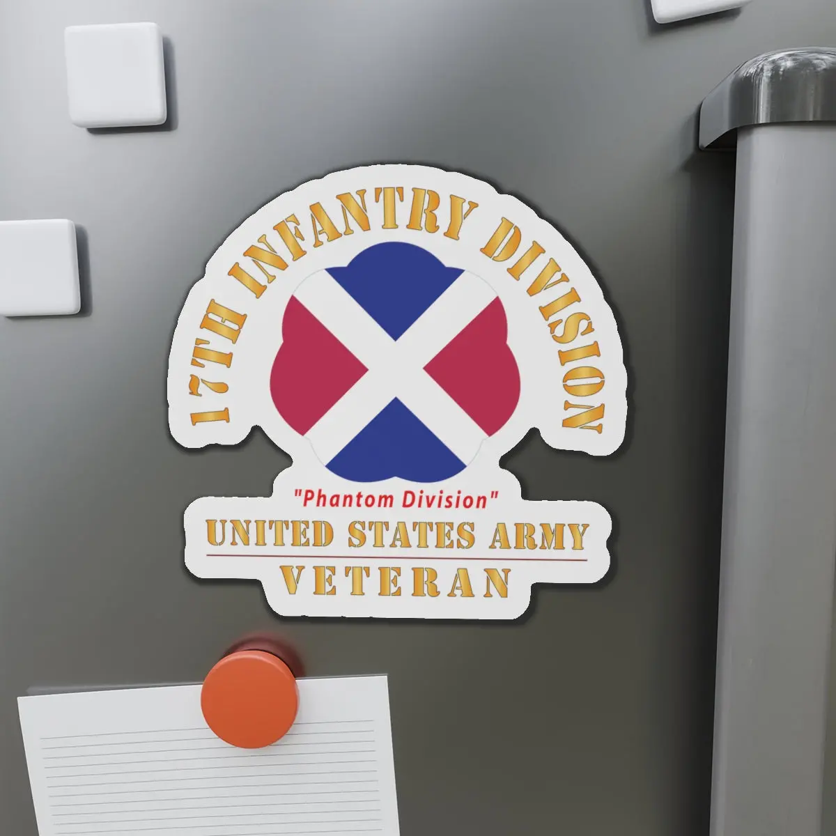 Die-Cut Magnets - Army - Ssi - 17Th Infantry Division  - Phantom Division - Us Army Veteran X 300 1