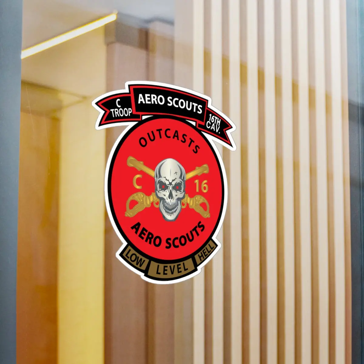 Kiss-Cut Vinyl Decals - Army - C Co 16Th Cavalry Regiment Aero Scouts - Vietnam - Ssi X 300 1