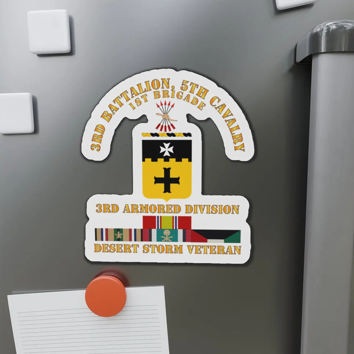 Die-Cut Magnets - 3Rd Bn, 5Th Cavalry - 3Rd Armored Div - Desert Storm Veteran 1