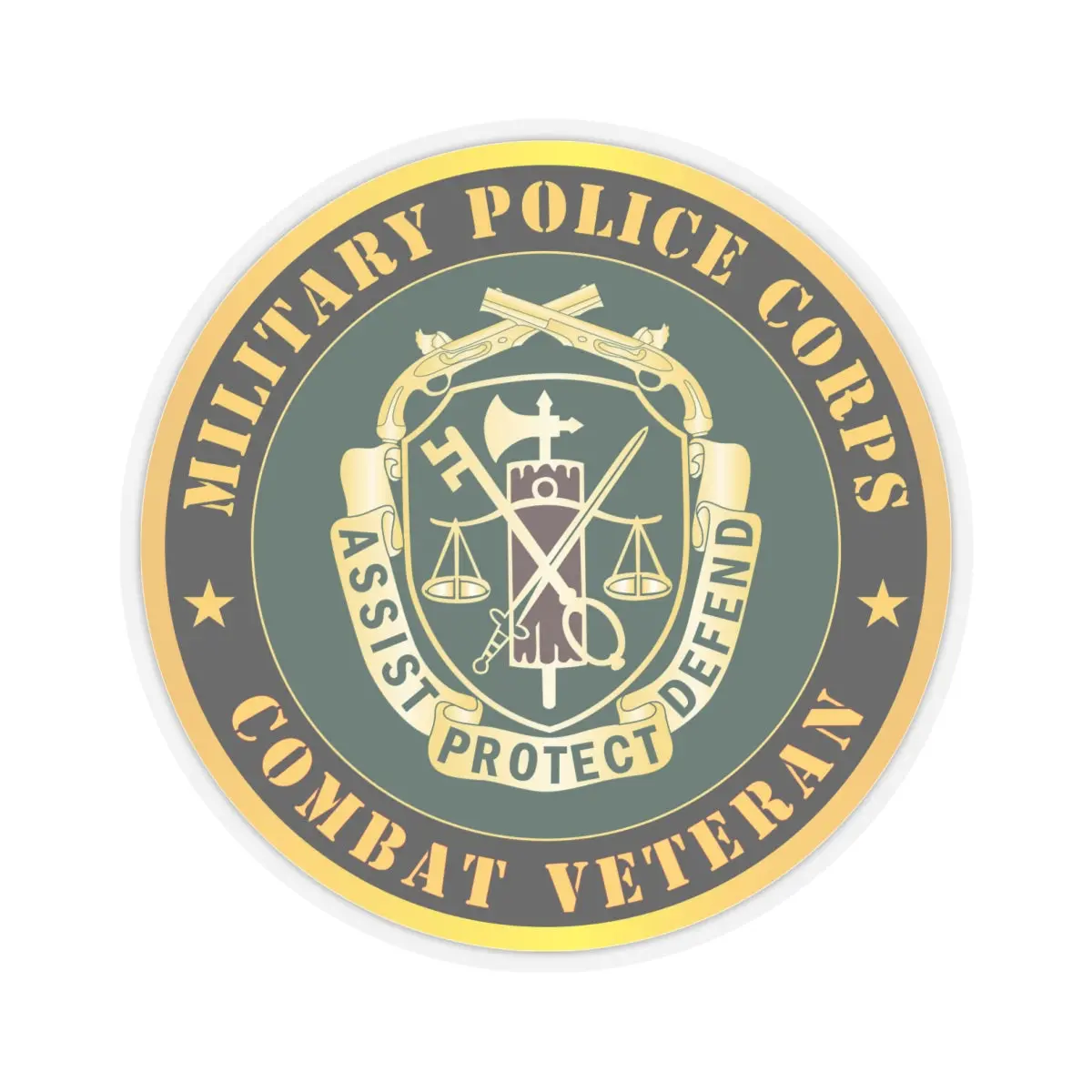 Kiss - Cut Stickers - Army - Military Police Corps Regimental Crest - Combat Veteran X 300 2