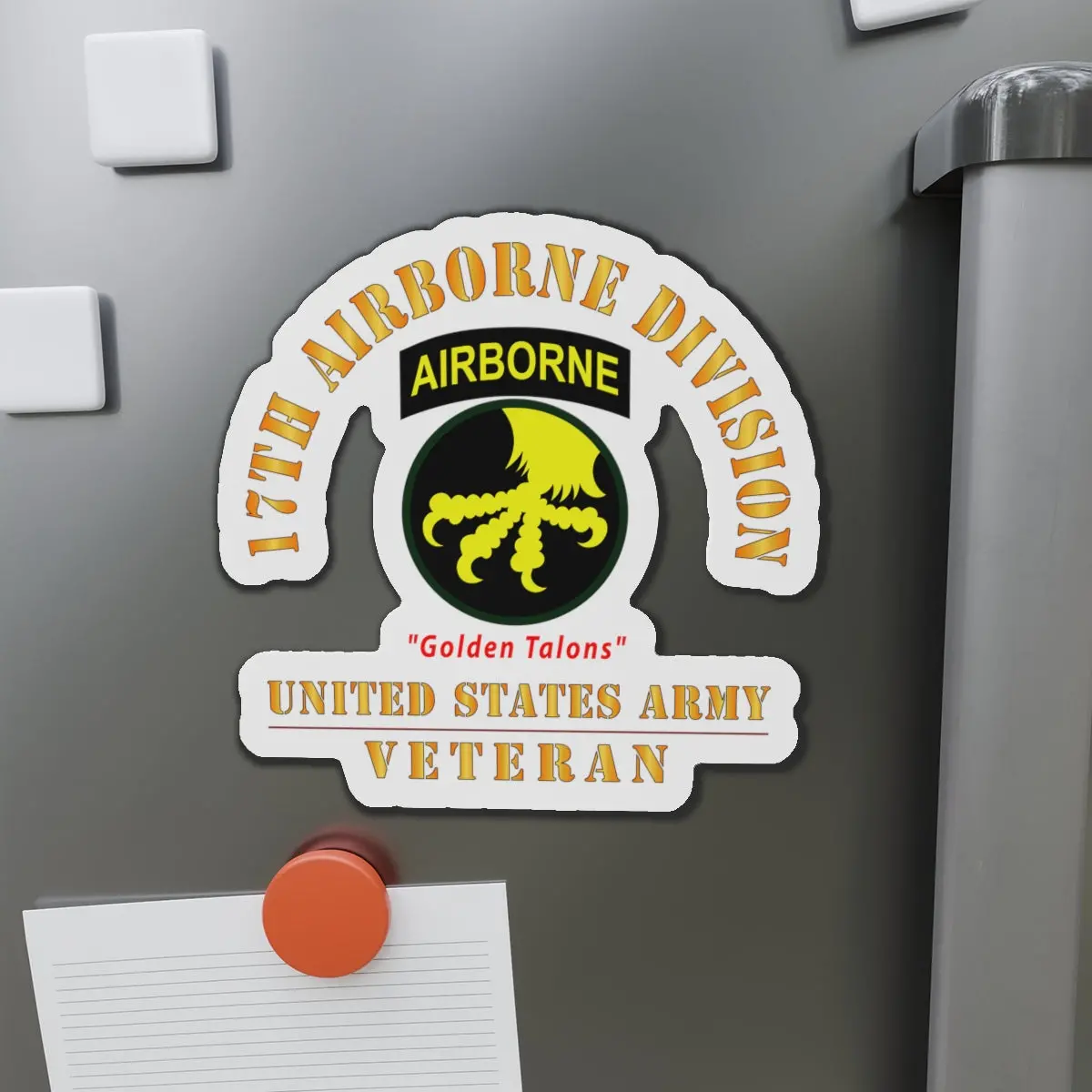 Die-Cut Magnets - Army - Ssi - 17Th Airborne Division - Golden Talons - Us Army Veteran X 300 1
