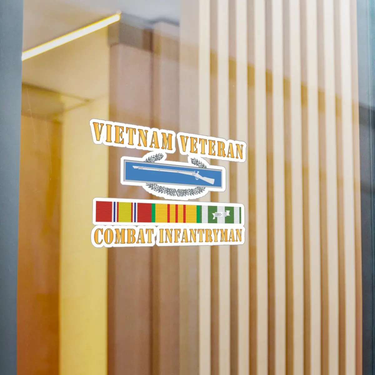 Kiss-Cut Vinyl Decals - Vietnam Veteran - Cbt Infantryman W Cib Vn Svc X 300 1