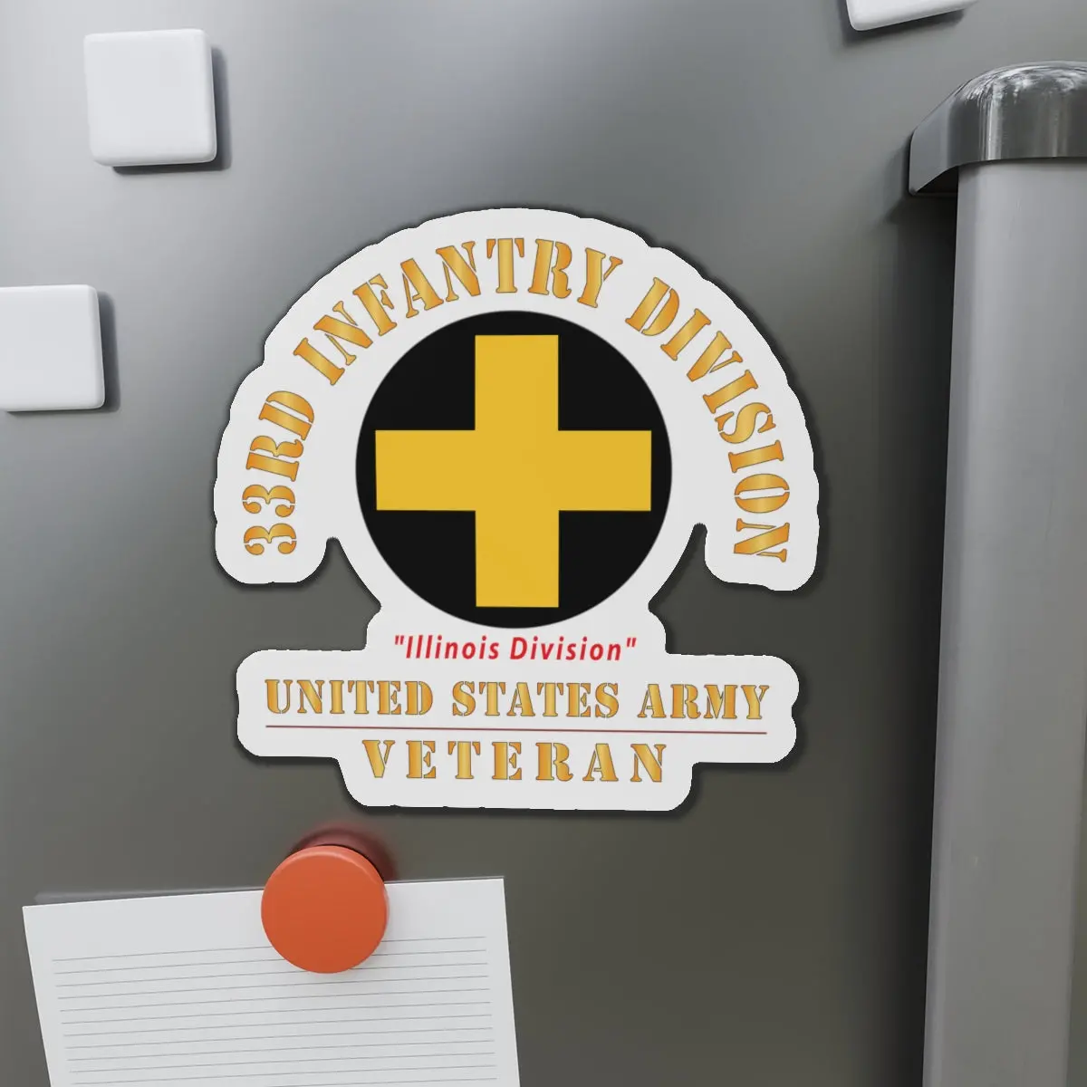 Die-Cut Magnets - Army - Ssi - 33Rd Infantry Division - Illinois Division - Us Army Veteran X 300 1