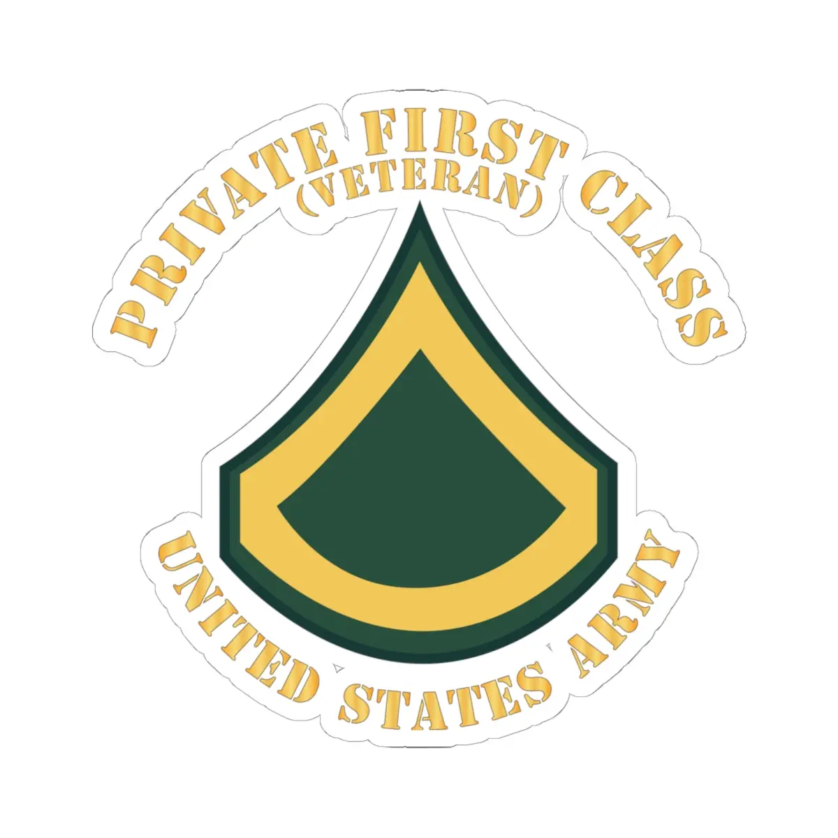 Kiss-Cut Stickers - Army - Private First Class - Pfc - Veteran - Flat X 300 1