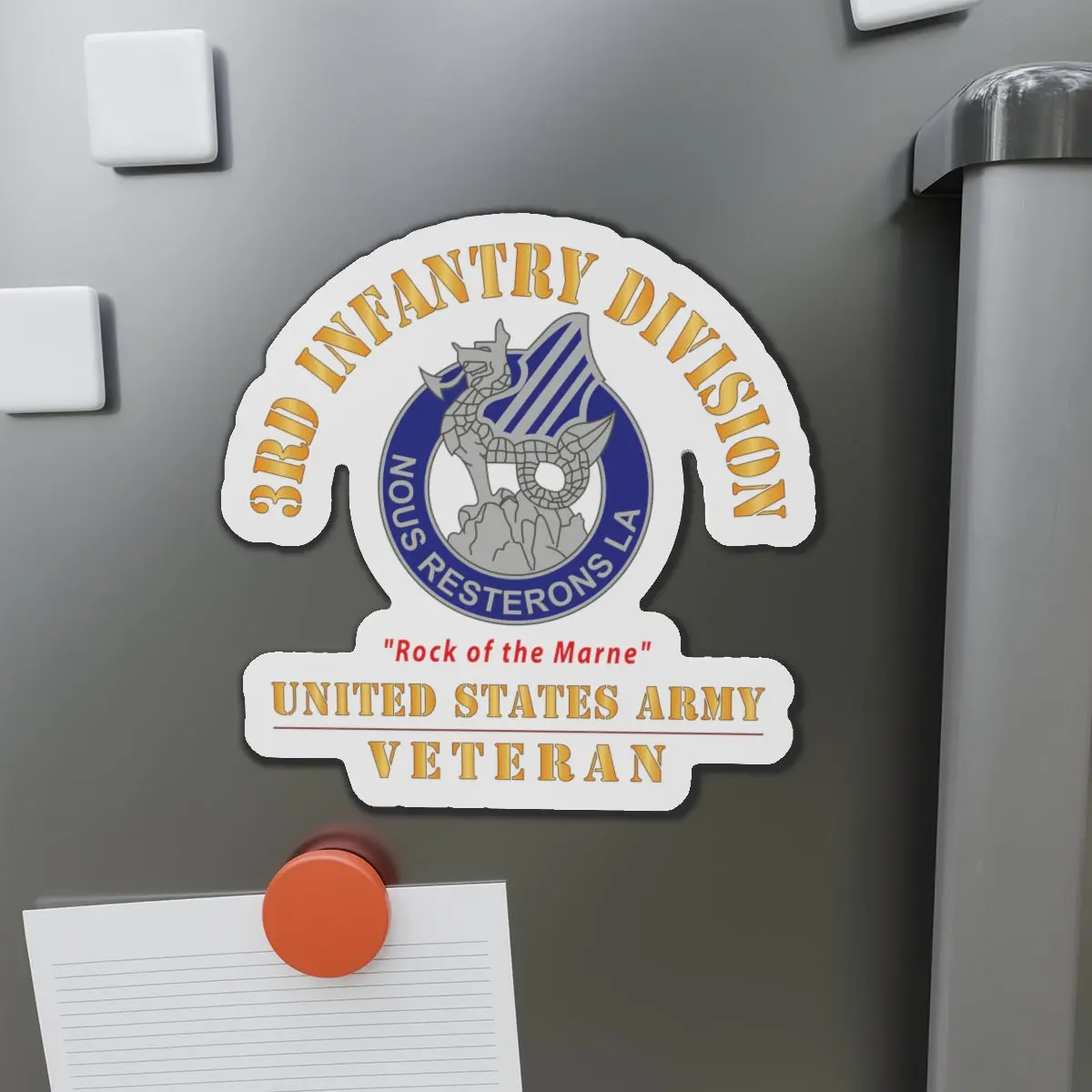 Die-Cut Magnets - Army - Dui - 3Rd Infantry Division - Rock Of The Marne - Us Army Veteran X 300 1