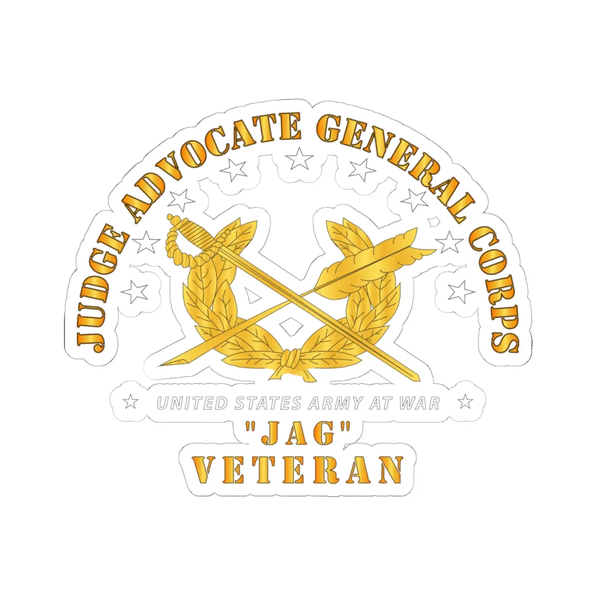 Kiss-Cut Stickers - Army - Jag Branch Veteran 1