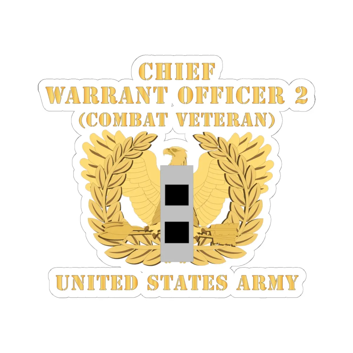 Kiss-Cut Stickers - Army - Chief Warrant Officer - Cw02 - Combat Veteran - Flat - Eagle And Bar X 300 1