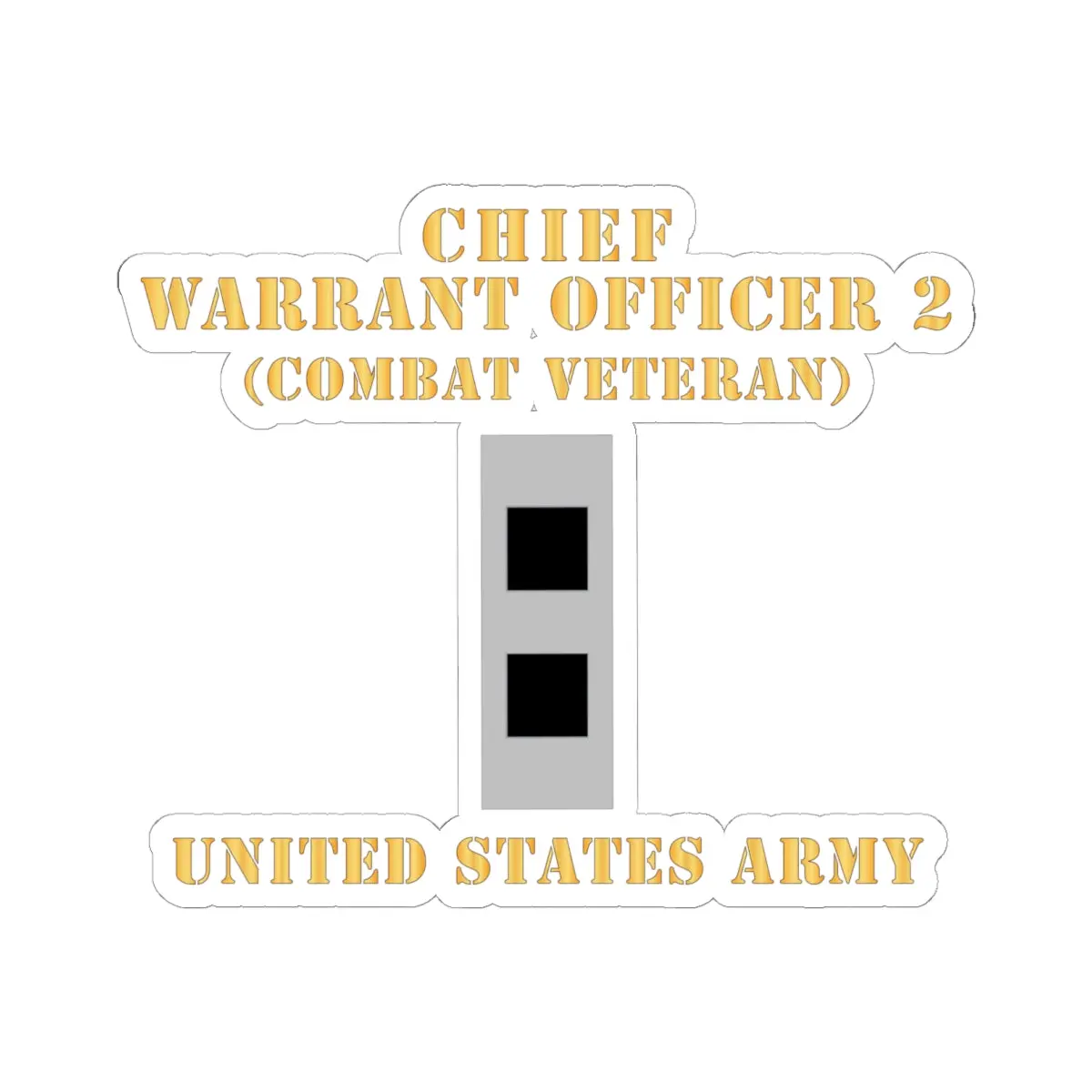 Kiss-Cut Stickers - Army - Chief Warrant Officer 2 - Cw02 - Flat - Combat Veteran X 300 1
