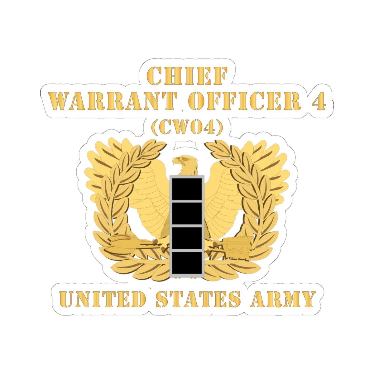 Kiss-Cut Stickers - Army - Chief Warrant Officer - Cw04 - Flat - Eagle And Bar X 300 1