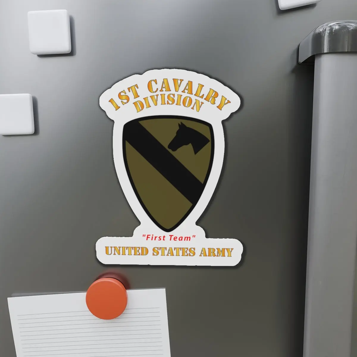 Die-Cut Magnets - Army - Ssi - 1St Cavalry Division - Subdued - First Team - Us Army X 300 1