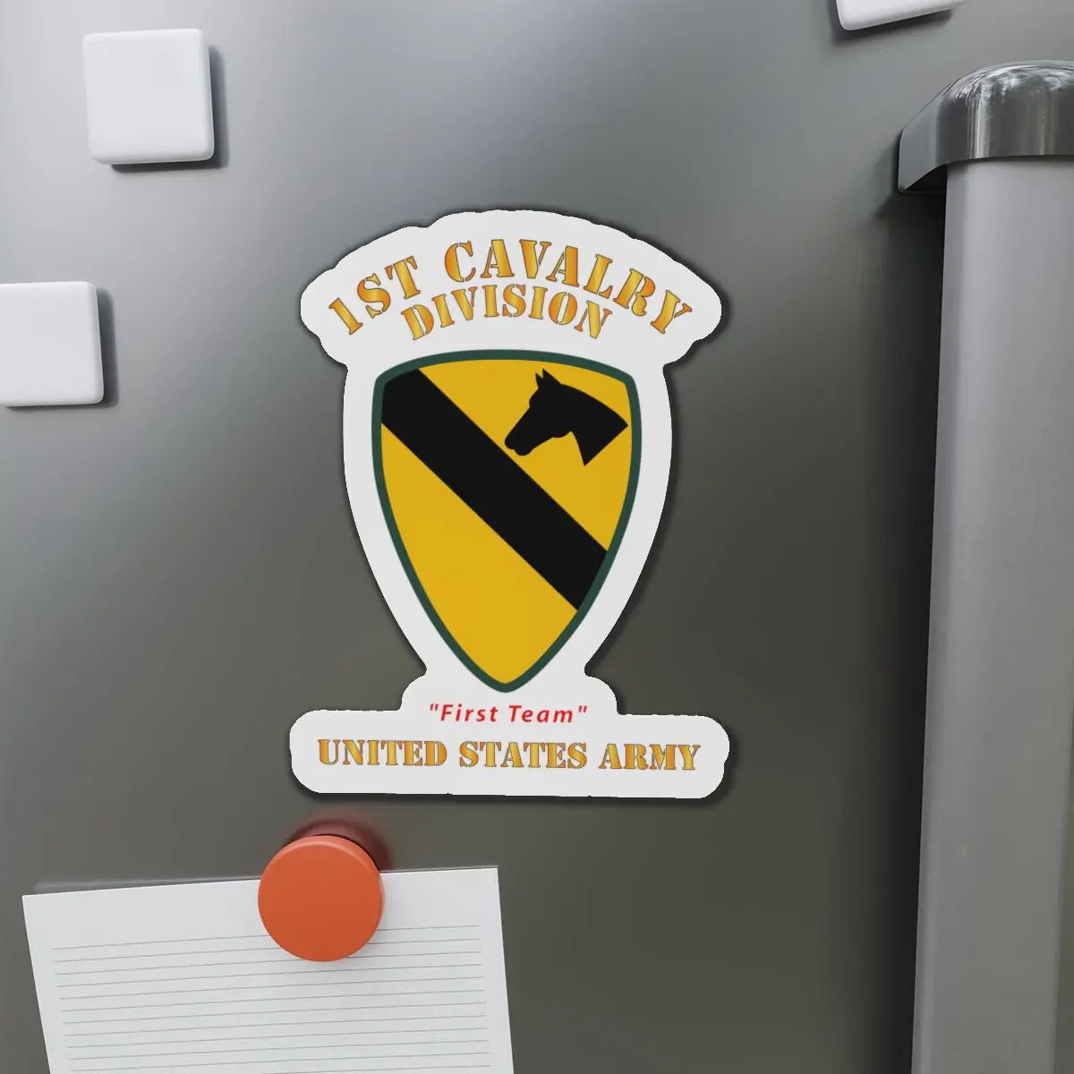 Die-Cut Magnets - Army - Ssi - 1St Cavalry Division - First Team - Us Army X 300 1