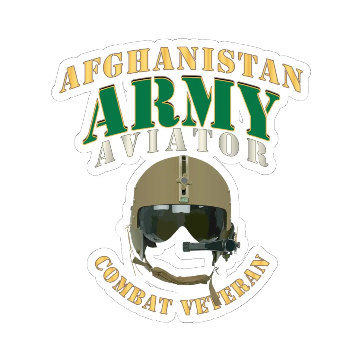 Kiss-Cut Stickers - Army - Army -  Aviator - Afghanistan War - Combat Vet X 300 1