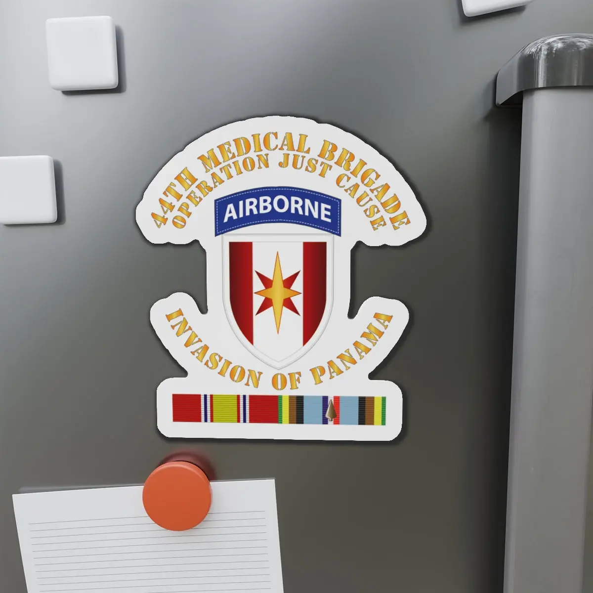 Die-Cut Magnets - Army - Just Cause - 44Th Med Bde Operation Just Cause Panama W Svc Ribbons 1