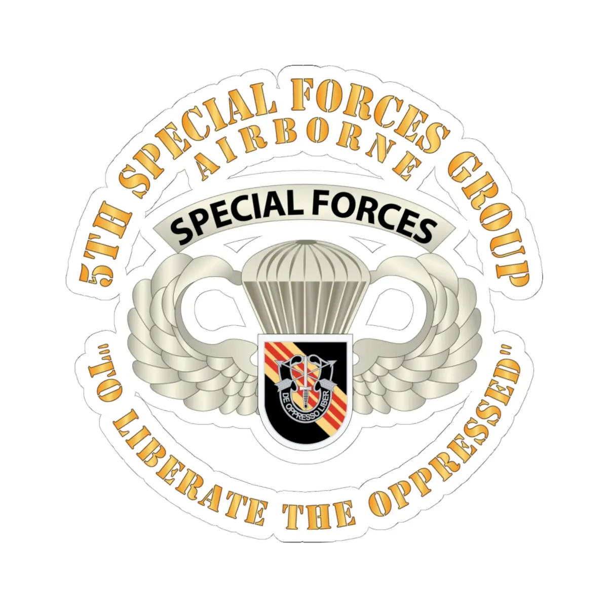 Kiss-Cut Stickers - Sof - 5Th Sfg - Airborne Badge - Vietnam 1
