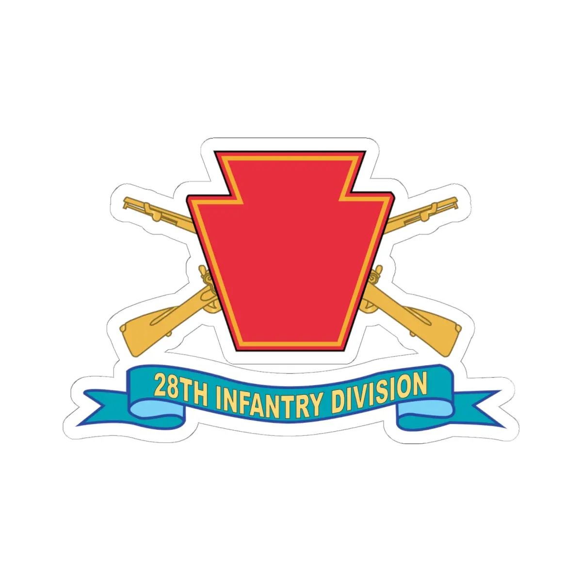 Kiss-Cut Stickers - Army - 28Th Infantry Division - W Br - Ssi - Ribbon 1