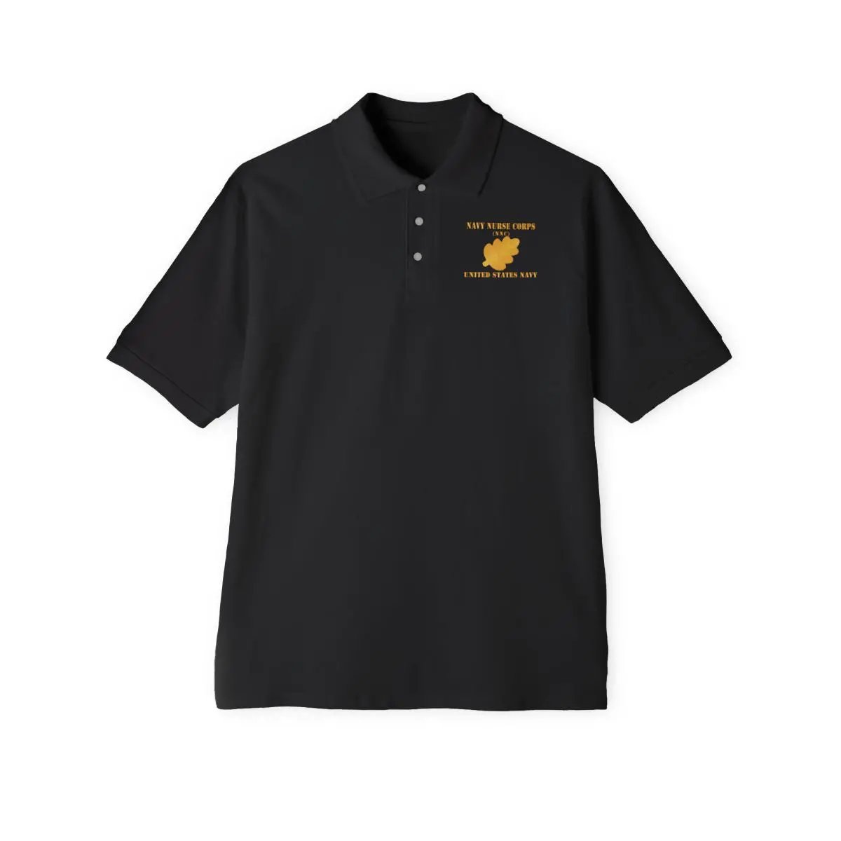 Men's Piqué Polo - Navy - Navy Nurse Corps Pin Branch W Txt X 300 2