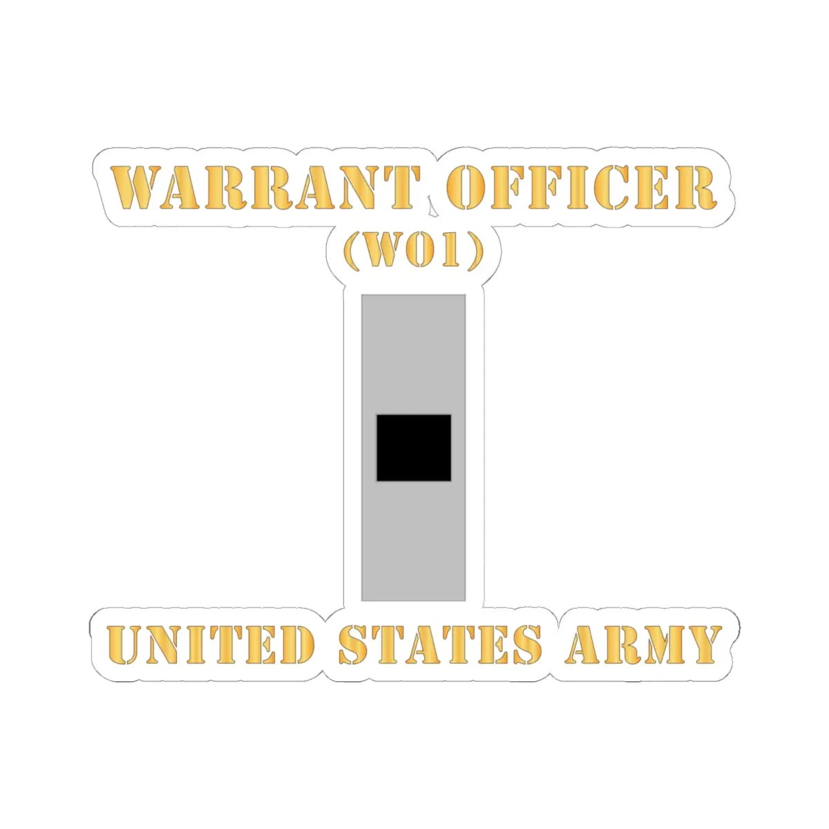 Kiss-Cut Stickers - Army - Warrant Officer - W01 - Flat X 300 1