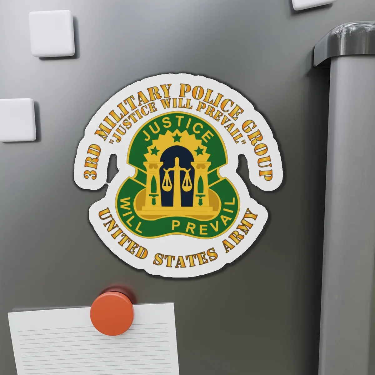 Die-Cut Magnets - Army - 3Rd Military Police Group - Dui - Justice Will Prevail 1