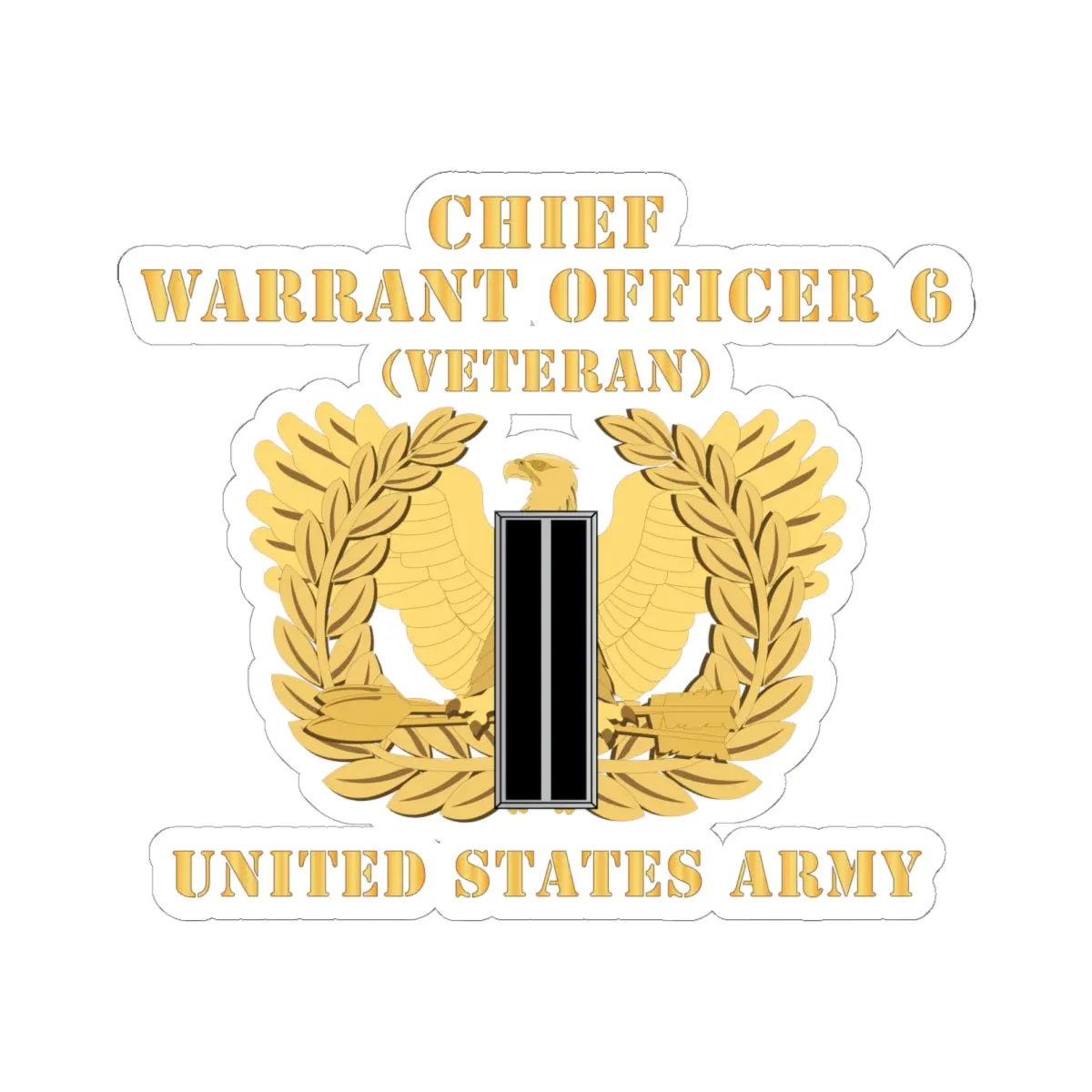 Kiss-Cut Stickers - Army - Chief Warrant Officer - Cw06 - Veteran - Flat - Eagle And Bar X 300 1