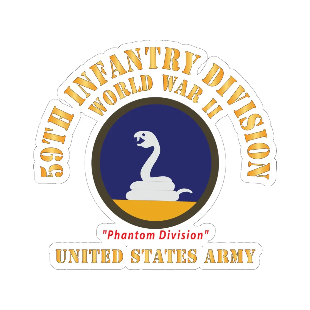 Kiss-Cut Stickers - Army - Ssi - 59Th Infantry Division  - Wwii - Phantom Division - Us Army X 300 1